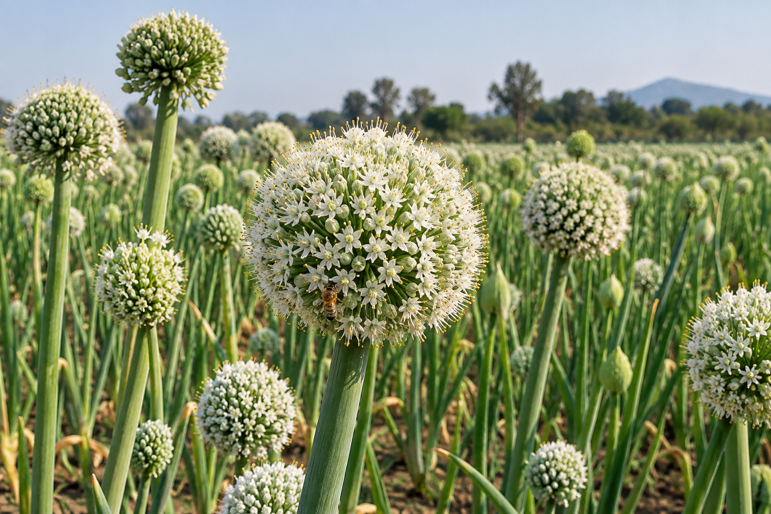 Healthy onion seed crop